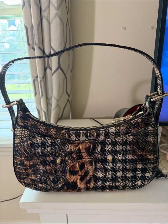 Brahmin Handbags - Brahmin Croc-Embossed Shoulder Bag in Brown and Black